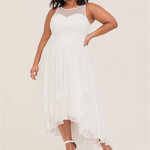 Ivory Embroidered Hi-Lo Dress (NWT) - Picture 1 of 4
